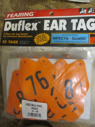 FEARING DuFLEX  Large Male  Panel ORANGE  76-100 ear tags