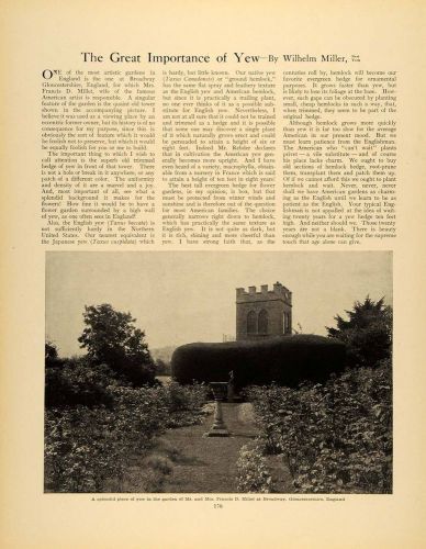1910 article yew hedge gloucestershire francis millet - original gm1 for sale