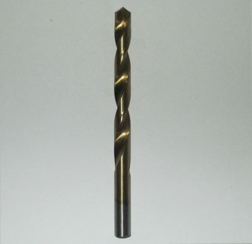 New 21/64&#034; titanium nitride high speed steel drill bit 4-3/4&#034; oal; $1 off 2nd+ for sale