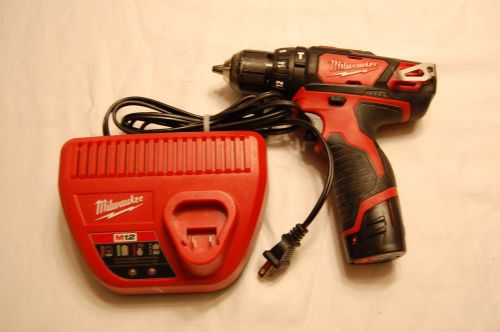 Milwaukee M12 Hammer Drill/Driver, Battery &amp; Charger