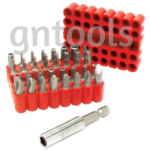33pc hollow ended torx star hex security tamperproof screwdriver / drill bits for sale