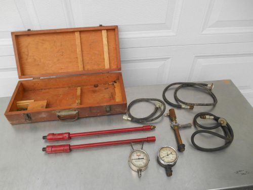 Vintage  Antique King Guage Vaccum Oil Compression Test Kit and Other Parts
