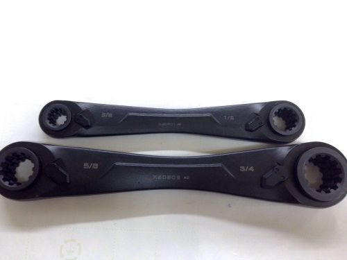 Crescent x6 4-in-1 double box end ratcheting wrench set sae x6db02 &amp; x6db01 new! for sale