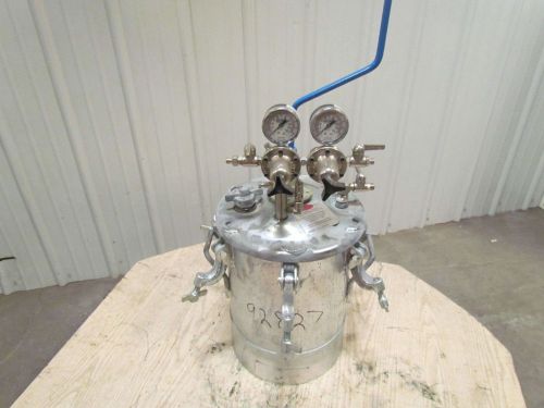 Binks 5 gallon standard pressure tank w/agitator &amp; regulators paint spray pot for sale