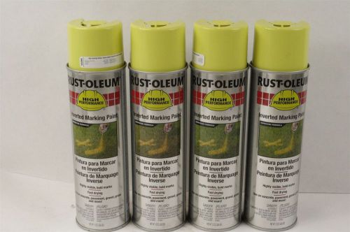 RUST-OLEUM V2344838 Yellow Inverted Marking Spray Paint LOT of 4 Cans
