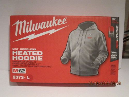 Milwaukee 2373-l,  large m12 li-ion gray heated hoodie w/battery&amp;charger,nisrb!! for sale