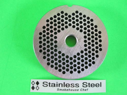 Size #5 Meat Grinder Plate disc w/ 1/8&#034; FINE grind holes    Stainless Steel
