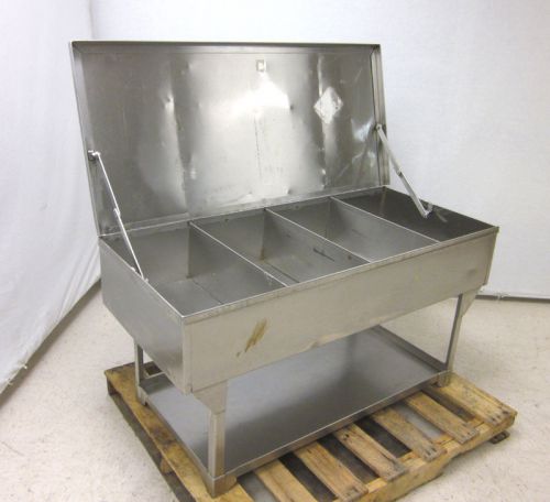 Stainless steel restaurant table condiment storage bin container  51&#034;x 24&#034;x 26&#034; for sale