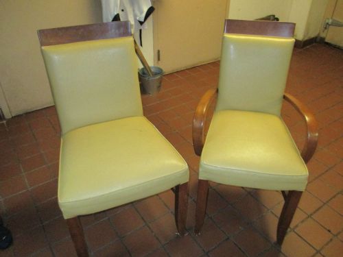 Dining Chairs ~ Faux Gold Leather ~ Great Shape ~ Captain/Regular