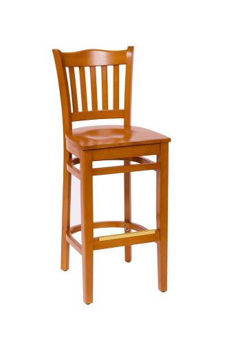 New Princeton Wooden Restaurant Cathedral Back Bar Stool with Wood Seat