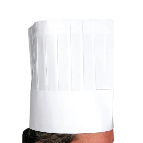 Disposable Chef&#039;s Hat, 9&#034;, 10 Hats White Cooking Food Serving Paper Hats