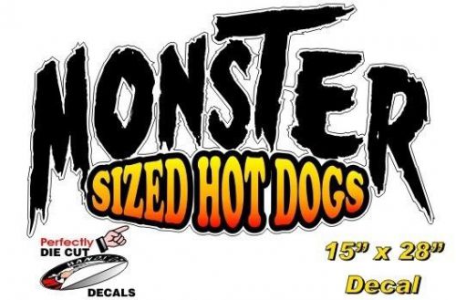 Monster Sized Hot Dogs 15&#039;&#039;x28&#039;&#039; Decal for Concession Trailer or Hot Dog Cart
