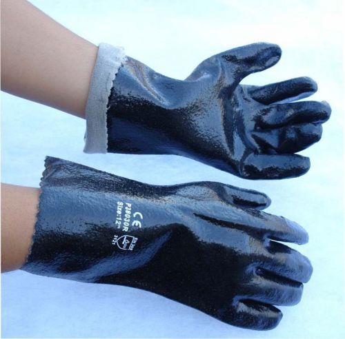 24 pairs pvc 12&#034; chemical liquid water resistance long wrist work gloves large for sale