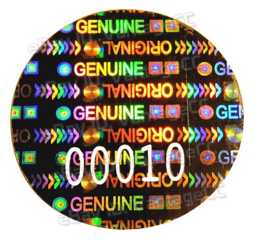1000x large security hologram stickers numbered, 25mm round labels, tamper-proof for sale
