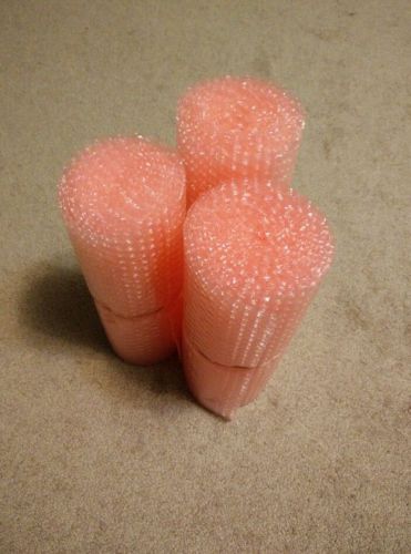 3 Pre Used   Pink Bubble Wrap 10&#039; Foot Roll x 12&#034; Wide Pre Used