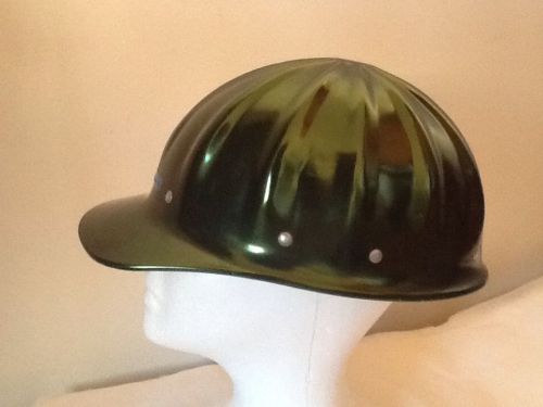 Vintage emerald green  superlite fibre metal aluminum hard hat for sale