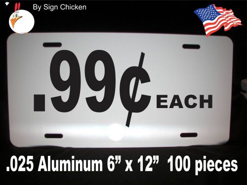 SUBLIMATION Auto Tags/Car License Plates - White 100 per Box / aluminum, .025