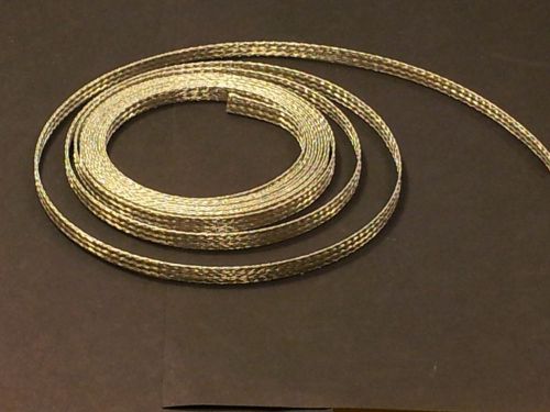 FREE SHIPPING 10&#039; Flat Braided Copper Wire Ground Strap and Shielding 1/4&#034;