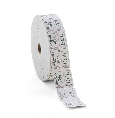 PM Consecutively Numbered Double Ticket Roll White 2,000 Count GEN22043 New Item