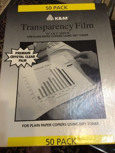 K &amp; M products transparency film for plain  using dry toner 8x11 50 Pack