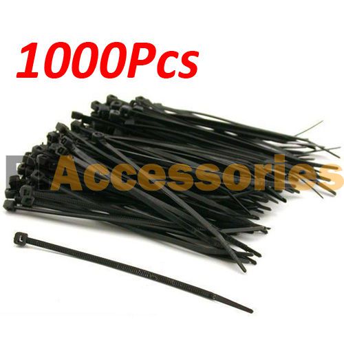 1000 Pcs Black 7&#034; inch Multi Purpose UV Resistant Outdoor Cable Zip Ties 40 Lbs