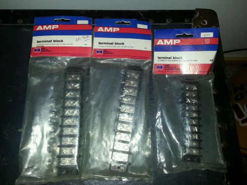 3 AMP brand NOS Terminal Block Strips 2- 10 Circuit 30 Amp 1-10 circuit 20 Amp