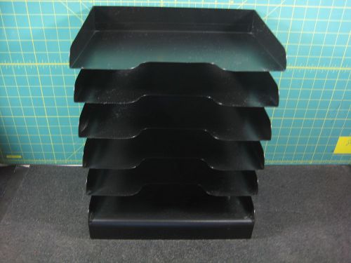 BLACK Buddy Products 6 Tiers Metal In Out Box Paper Sorter File Organizer Tray 1