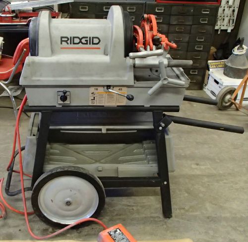 Ridgid 1822-i threading machine w/acc. &amp; roll-about cabinet cart used for sale