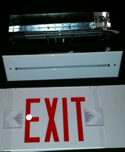 Recessed edge lit led exit sign ul924 compliant red energy efficient adjustable for sale