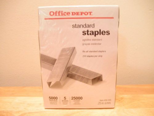 NEW OFFICE DEPOT STANDARD STAPLES 5000 BOX 5 BOXES 25,000 CASE SEALED