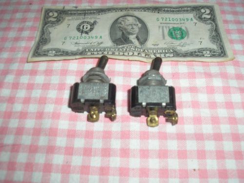 LOT OF 2 Toggle Switches 10 AMP 250 V AC 15 AMP 125 V AC Vintage BRASS TOGGLES