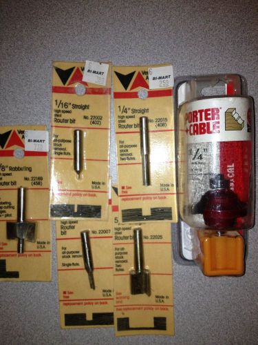 6 &#034;new&#034; router bits for sale
