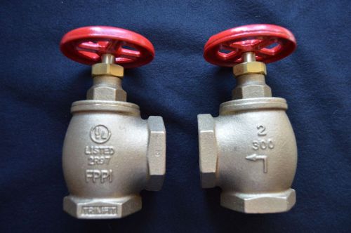 2 - 2 inch brass angle valve txt  plumbing heating fire sprinkler water nib for sale