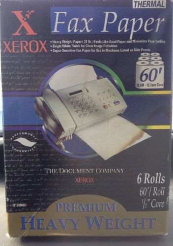 5 ROLLS 60&#039; Xerox Premium Heavyweight SuperSensitive Thermal Fax Facsimile Paper