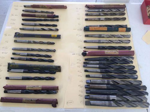 (37) pc. LOT OF ASSORTED MORSE &amp; CLEVELAND #2 and #3 SHANK HSS DRILL BITS