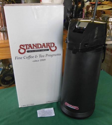 STANDARD COFFEE SERVICE PUMP BLACK GLASS LINED AIR POT BAR BEVERAGE CATERING