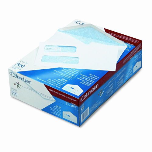 Double Window Security Tinted Invoice and Check Envelope, #8, White, 500/box