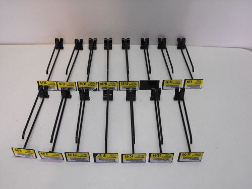 15x Slot Board Hook Hooks Slat Wall Merchandise Holder Metal Steel Black Peg 7&#034;