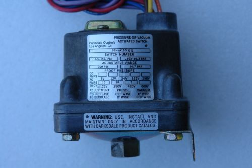 BARKSDALE PRESSURE OR VACUUM ACTUATED SWITCH  D2H-A150 105-150PSI