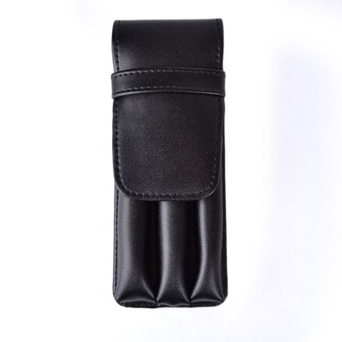 Royce Leather Genuine Leather Triple Pen Case Black