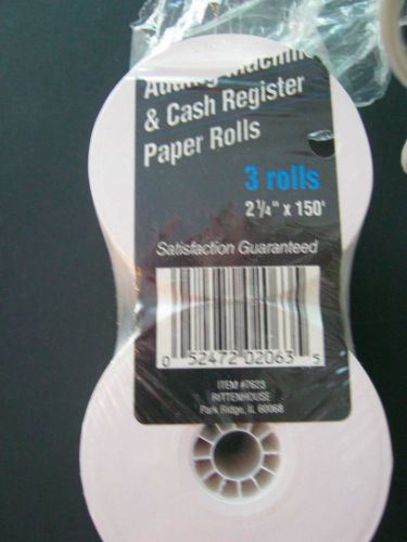 Two and 1/2 Rolls 2 1/4&#034;  Cash Register / Adding Machine Paper Tape New O/P