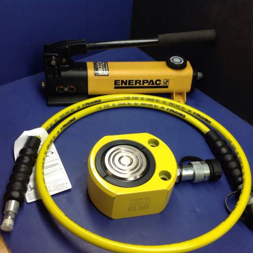 Enerpac rsm500 p142 hydraulic pump cylinder set 50 ton low height flat jac nice! for sale