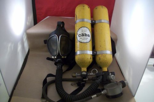 Vintage Caba Double Air Tanks w/Acme Face Piece - Firefighter Search and Rescue
