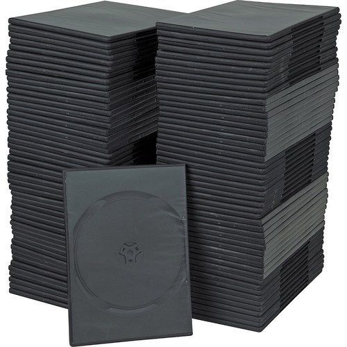 7mm Slim Single Black DVD Cases 100 Pack