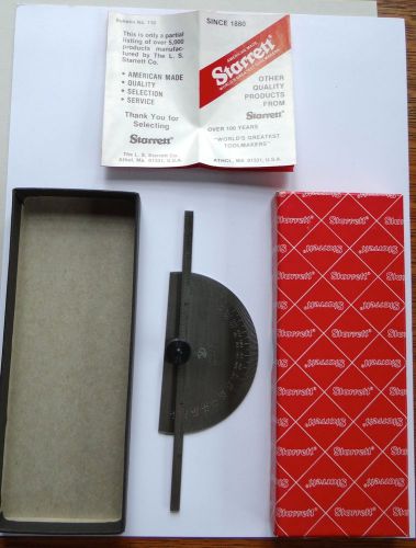 Starrett #493 Semi-Circular Head Protractor 6” in Box with Paperwork