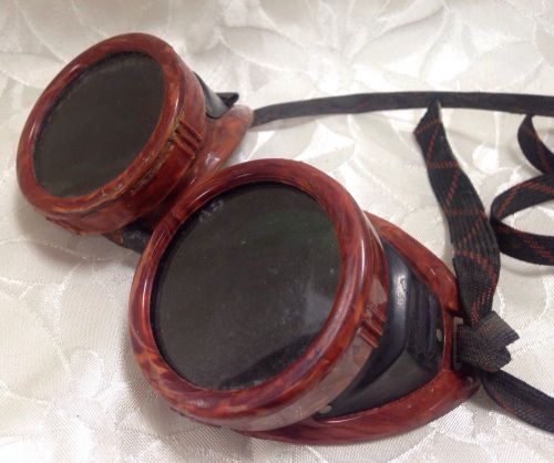 Vintage airco bakelite welding goggles steampunk motorcycle biker sunglasses nr for sale