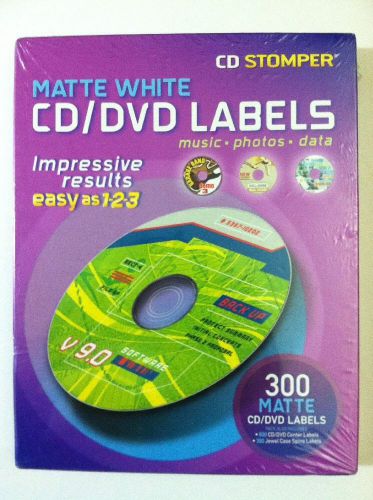 New 300 CD Stomper Matte White CD/DVD Labels  600 Center 300 Jewel Case Spine