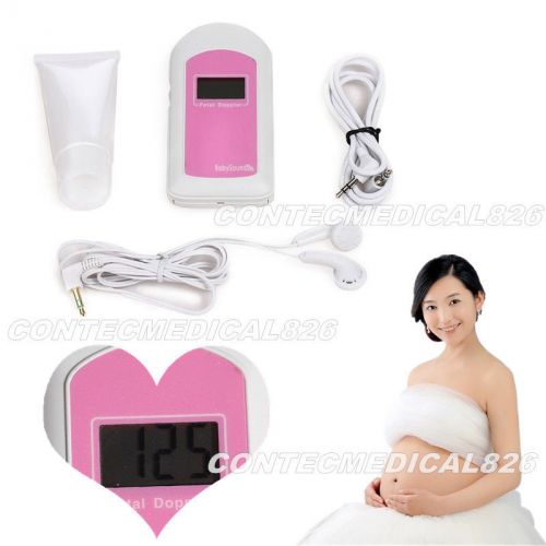 New Pocket Fetal Doppler Baby Sound B Prenatal Heart Rate Monitor Headset+Gel