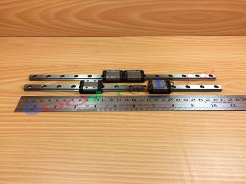 1 Pair THK SRS9M Precision Ground Linear Rails 275 mm long with 4 bearing blocks