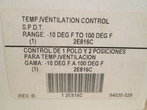Dayton Temperature Ventilation Control 2E816C